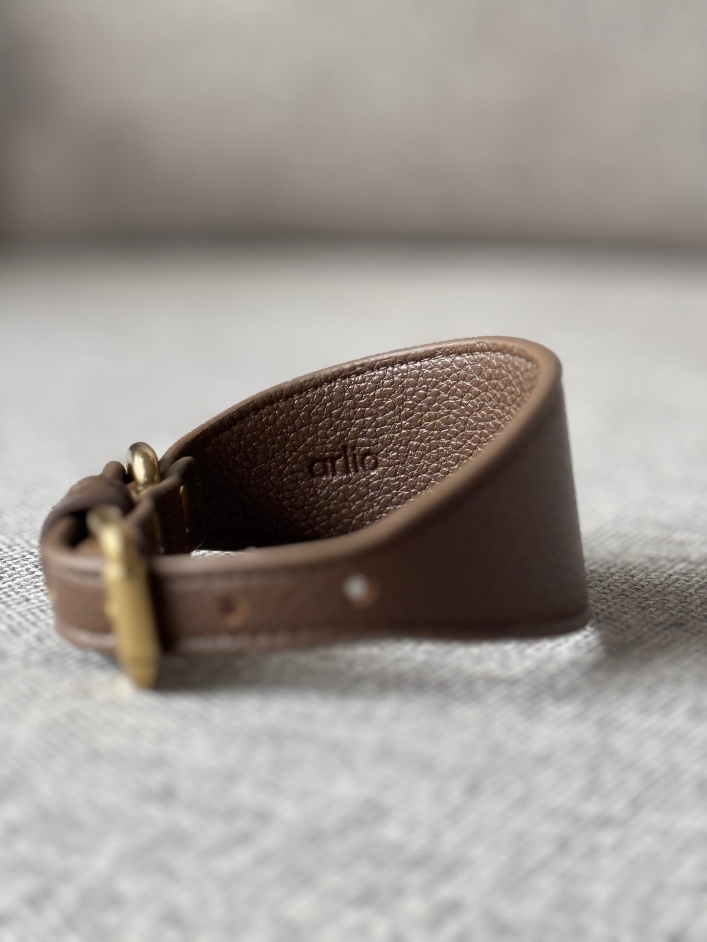 Leather Collar Coffee Brown